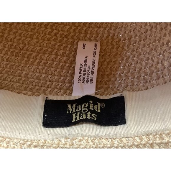 Magid Womens Straw Floppy Sun Sun Hat Neutral Beige Color - Picture 7 of 10